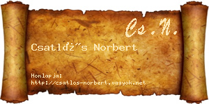 Csatlós Norbert névjegykártya